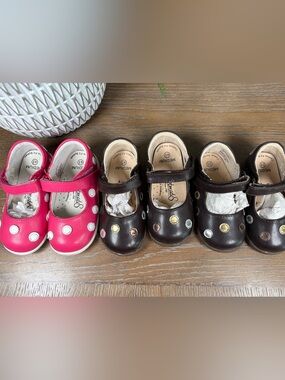 Footmates Dottie kids polka dot Mary Janes Shoe Bundle of 3 Pairs